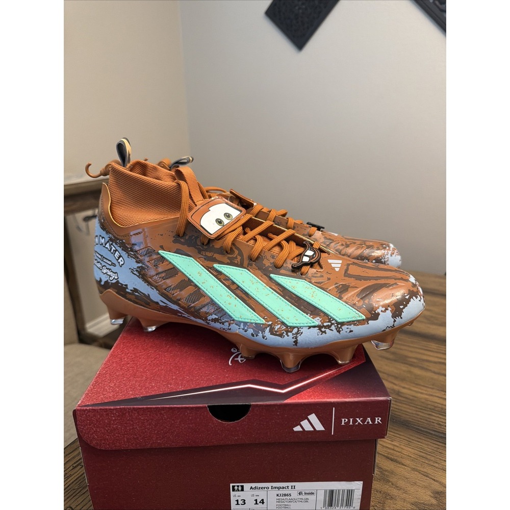 Adidas Adizero Impact II Mid Pixar Cars Mater Football Cleats 2026 Men's Sz 13